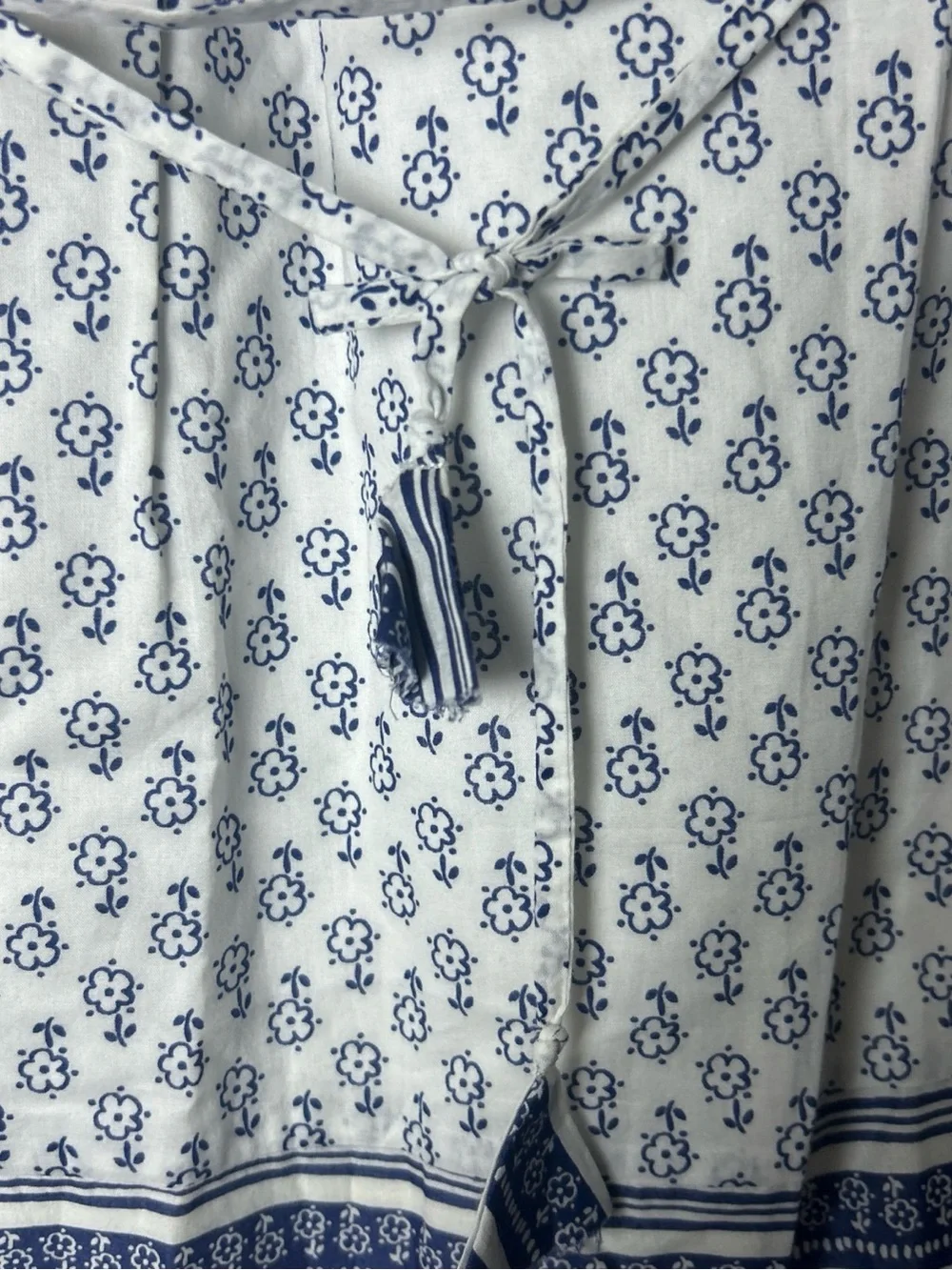 OshKosh B'gosh White Dress with Blue Floral Border
